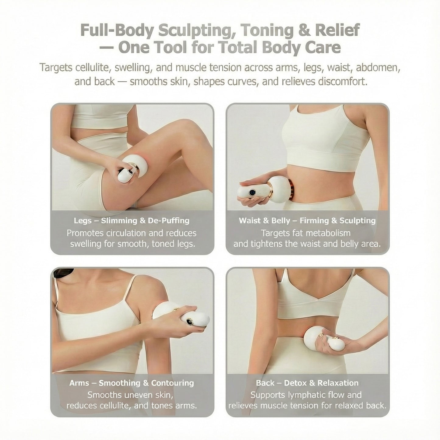 Lymphatic Drainage Massager - Reduce Swelling, Bloating, Fatigue Naturally at Home